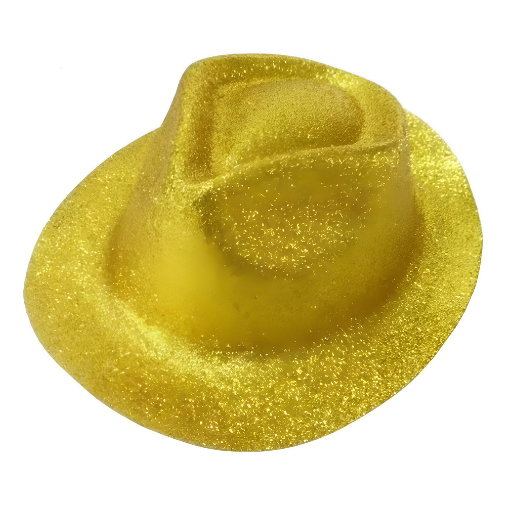 5 Chapéu Panamá Cowboy Neon Com Glitter Cores Sortidas