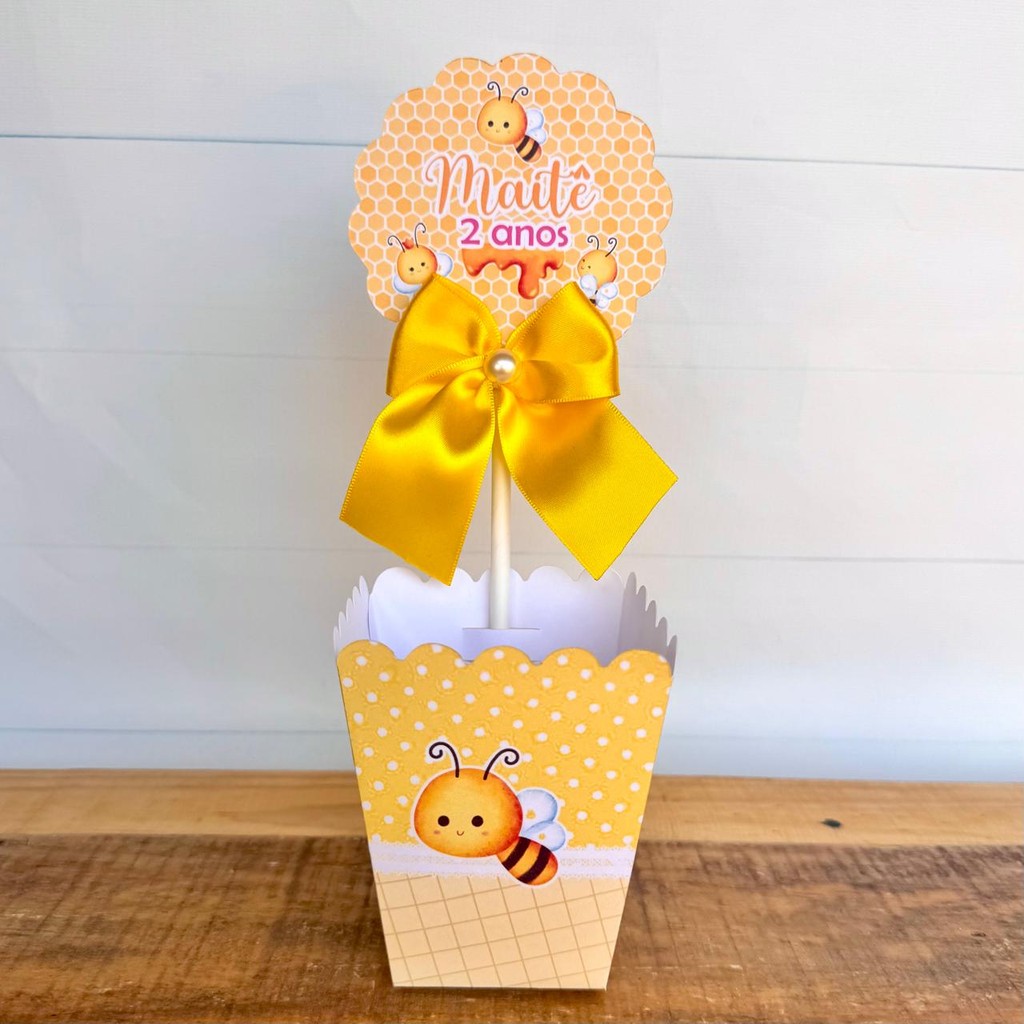 Centro de Mesa Cachepot Abelhinhas | Pegue e Monte | Personalizados | Festa infantil | Aniversário