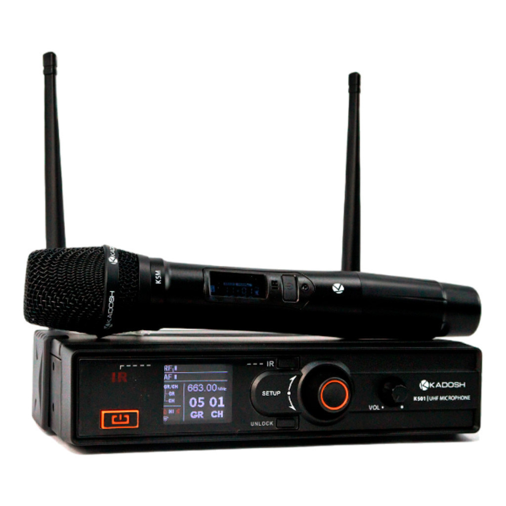 Microfone De Mão Sem Fio Kadosh K-501m Dinâmico
