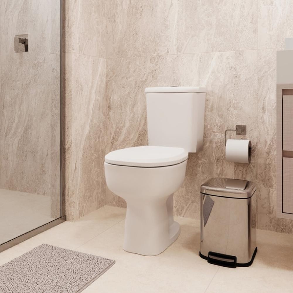 Detalhes do Kit Vaso Sanitário Com Caixa Acoplada E Acessórios Thema Branco Incepa