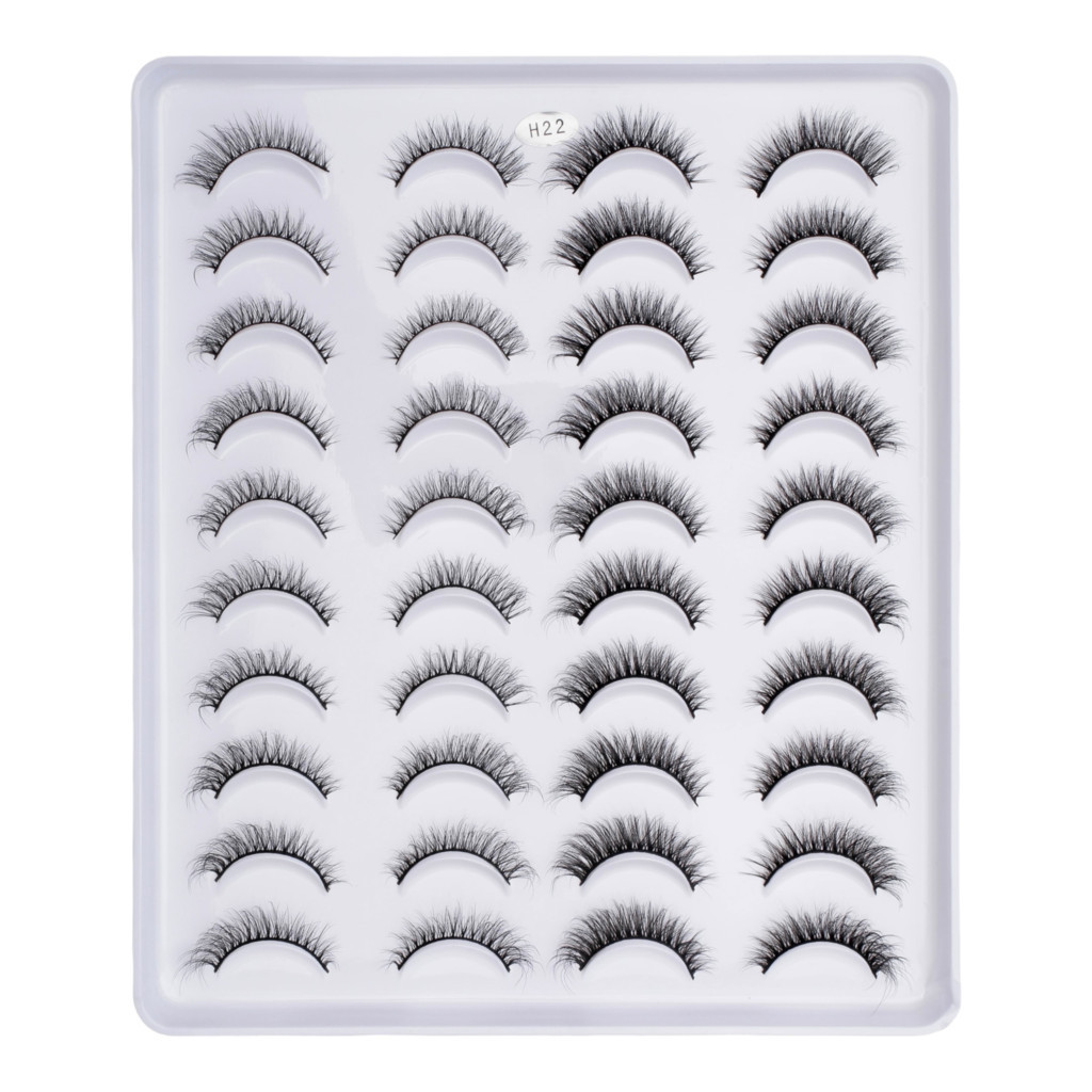 Cartela com 20 pares de cilios postiços naturais modelo - H22