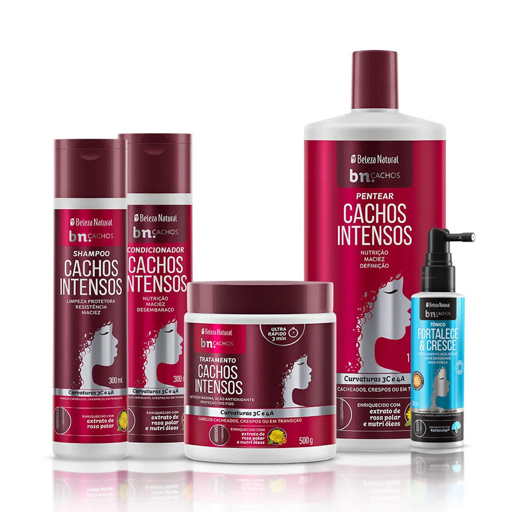 Kit Beleza Natural Cachos Intensos + Tônico Capilar 100ml em Oferta na Shopee