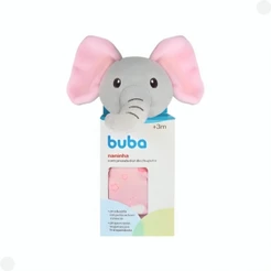 Naninha Elefante Rosa para Bebê com Prendedor de Chupeta Buba Macia Pelúcia Soninho 14559