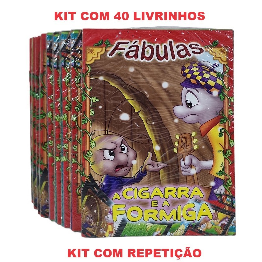 40 Livros Fábulas História - Atacado Lembrancinha Brinde De Aniversário C/ Repetição em Oferta na Shopee