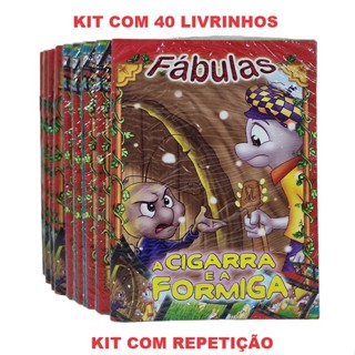 40 Livros Fábulas História - Atacado Lembrancinha Brinde De Aniversário C/ Repetição em Oferta na Shopee