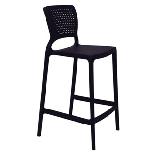 Banqueta Para Cozinha Alta Tramontina Safira Preta Em Polipropileno E Fibra De Vidro em Oferta na Shopee
