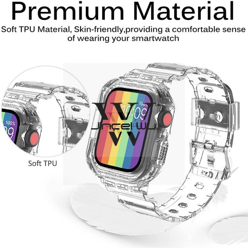pulseira de Transparent Glacier Edição Limitada TPU para apple watch IWO HW F8 F9 WATCH 7 PRO ou tanmanha mesmo 38mm 40mm 41mm 42mm 44mm 45mm