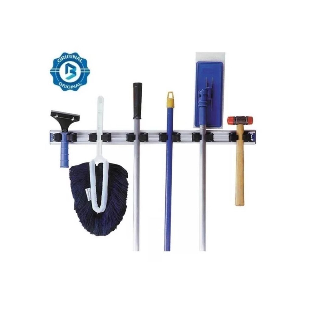 Suporte Para Pendurar Rodos Vassouras 6 Ganchos Bralimpia em Oferta na Shopee