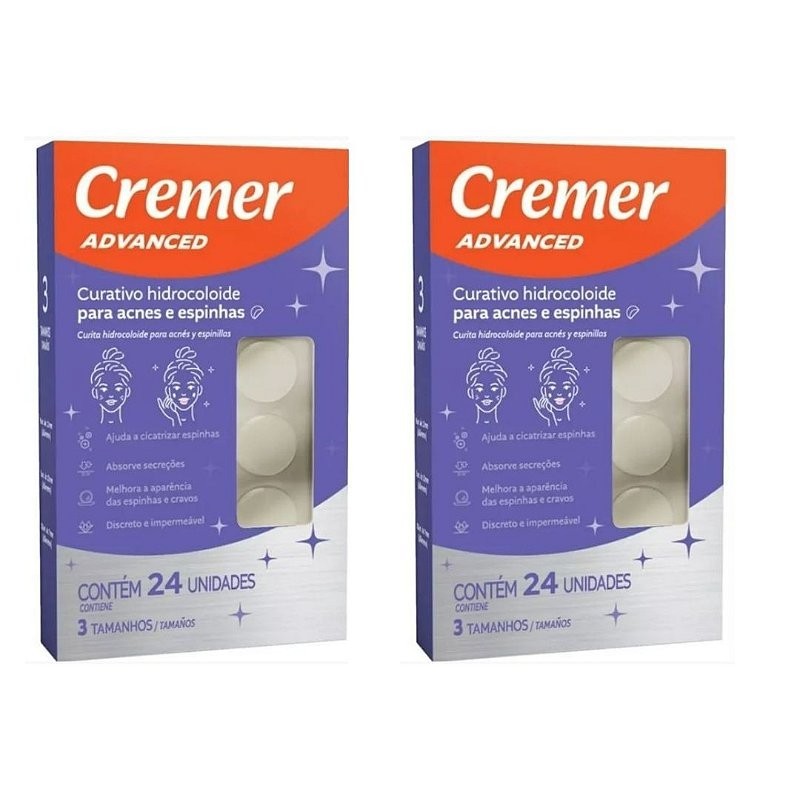 Kit C/2 Curativos Para Acnes e Espinhas Caixa C/24 Unidades - Cremer em Oferta na Shopee