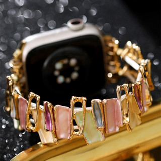 Pulseira Elástica Feminina De Geometria Irregular Ultra 49mm 38mm 40mm 41mm 42mm 44mm 45mm Para iWatch Série 9 8 7 SE 6 5 4 3 2 1 em Oferta na Shopee