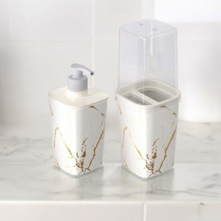 Kit Banheiro 2Pçs Porta Sabonete + Porta Escova Casal Lavabo Casa Nova Decoração Elegante Plasútil em Oferta na Shopee