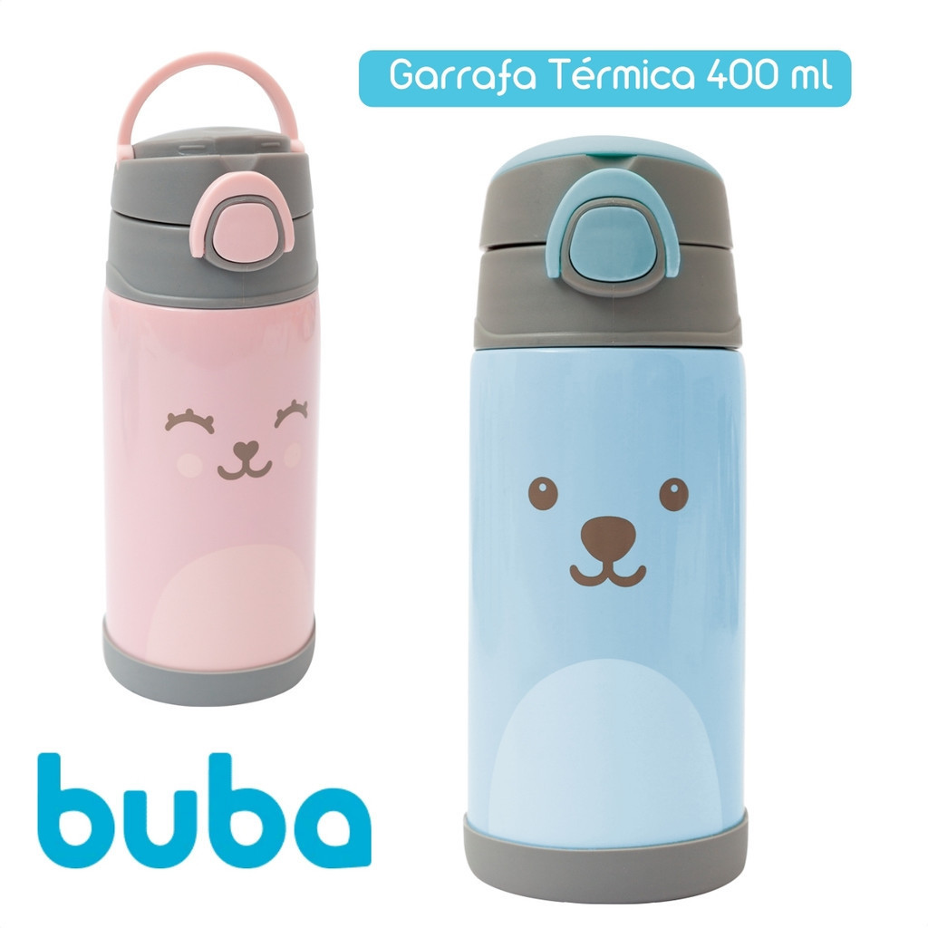 Garrafa Copo Termico Parede Dupla 400 ml Conserva Quente Gelado Buba - Mom & Baby