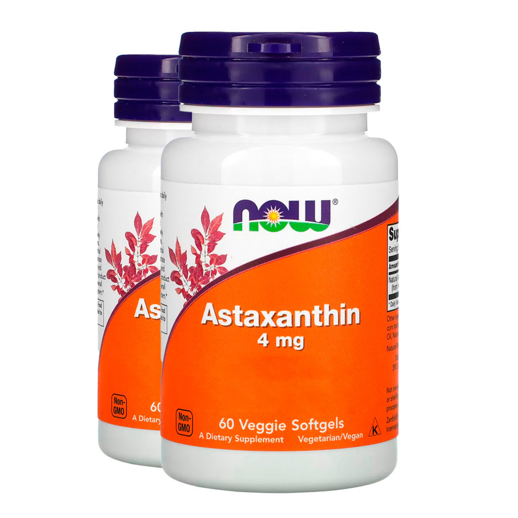 Kit 2x Astaxantina Extracto 4mg Now Foods 60 Vegs Softgel Importado/Made in Usa em Oferta na Shopee