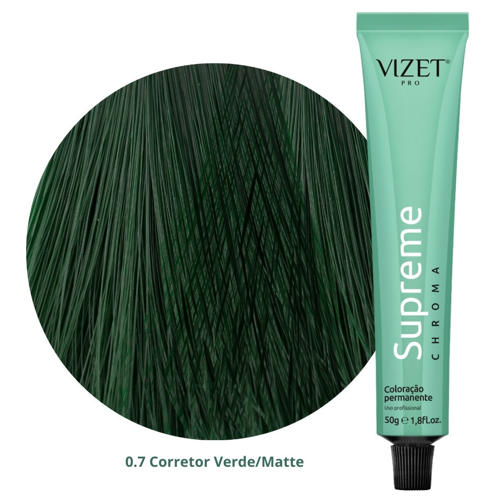 Corretor Verde/Matte 0.7 para Coloração Supreme Chroma Vizet 50gr