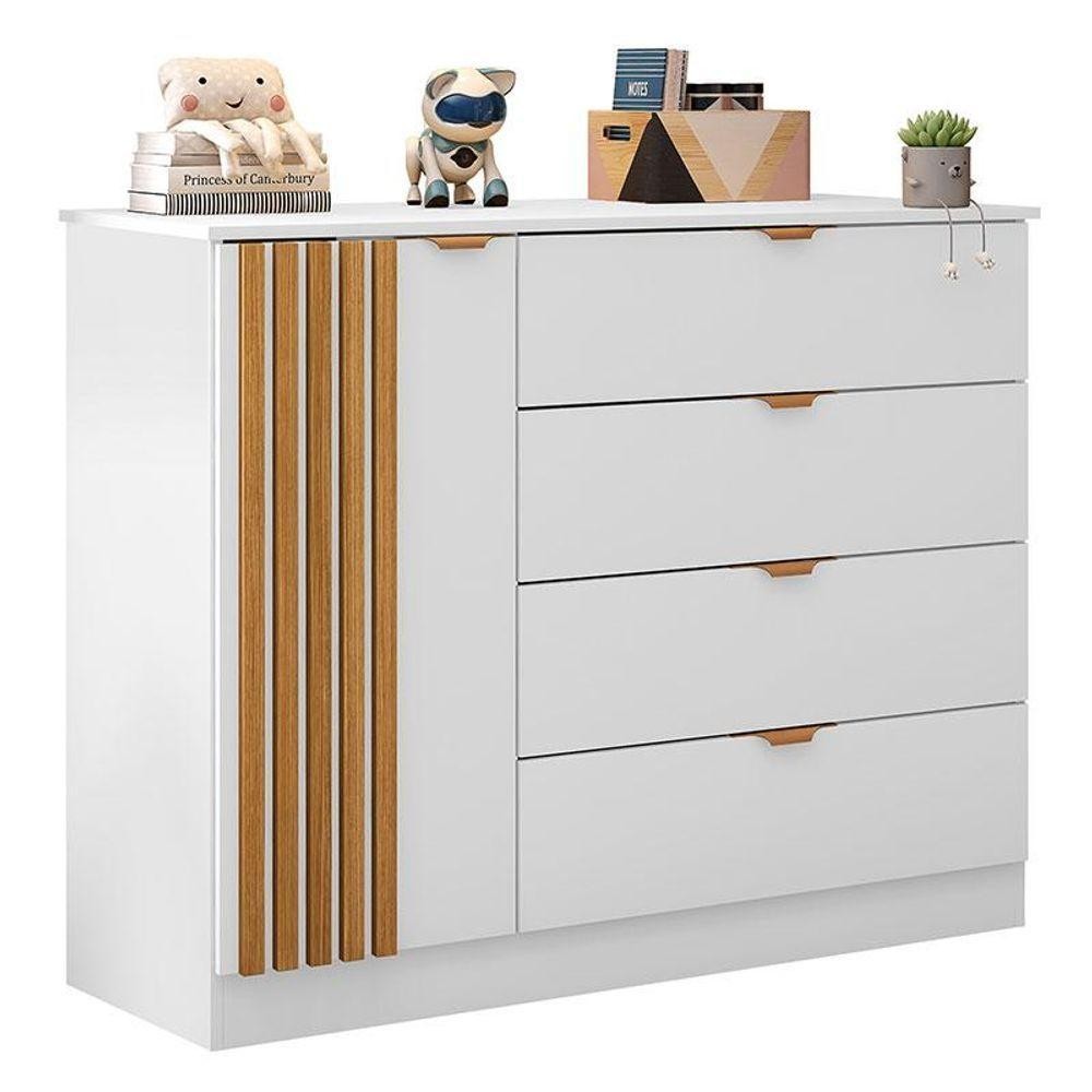 Cômoda Infantil Ayla Branco Acetinado - Phoenix em Oferta na Shopee