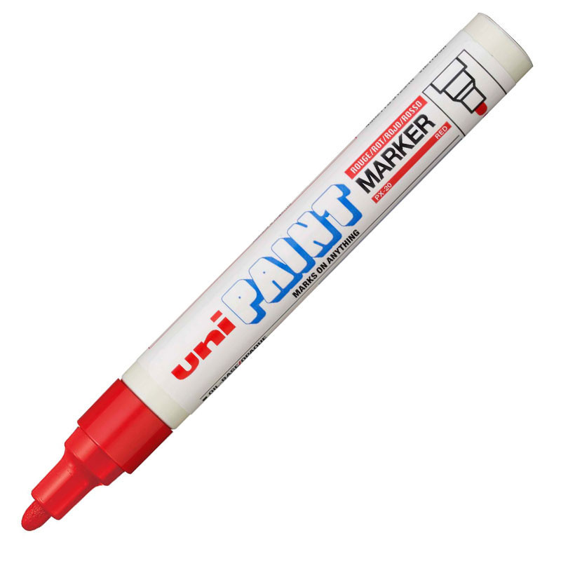 Pincel marcador permanente Paint Marker vermelho PX-20 Uni-Paint em Oferta na Shopee