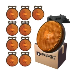 Kit 10 Lanterna Lateral Implemento P 65mm Suporte LED Amarela Para Carreta Caminhão Randon Guerra