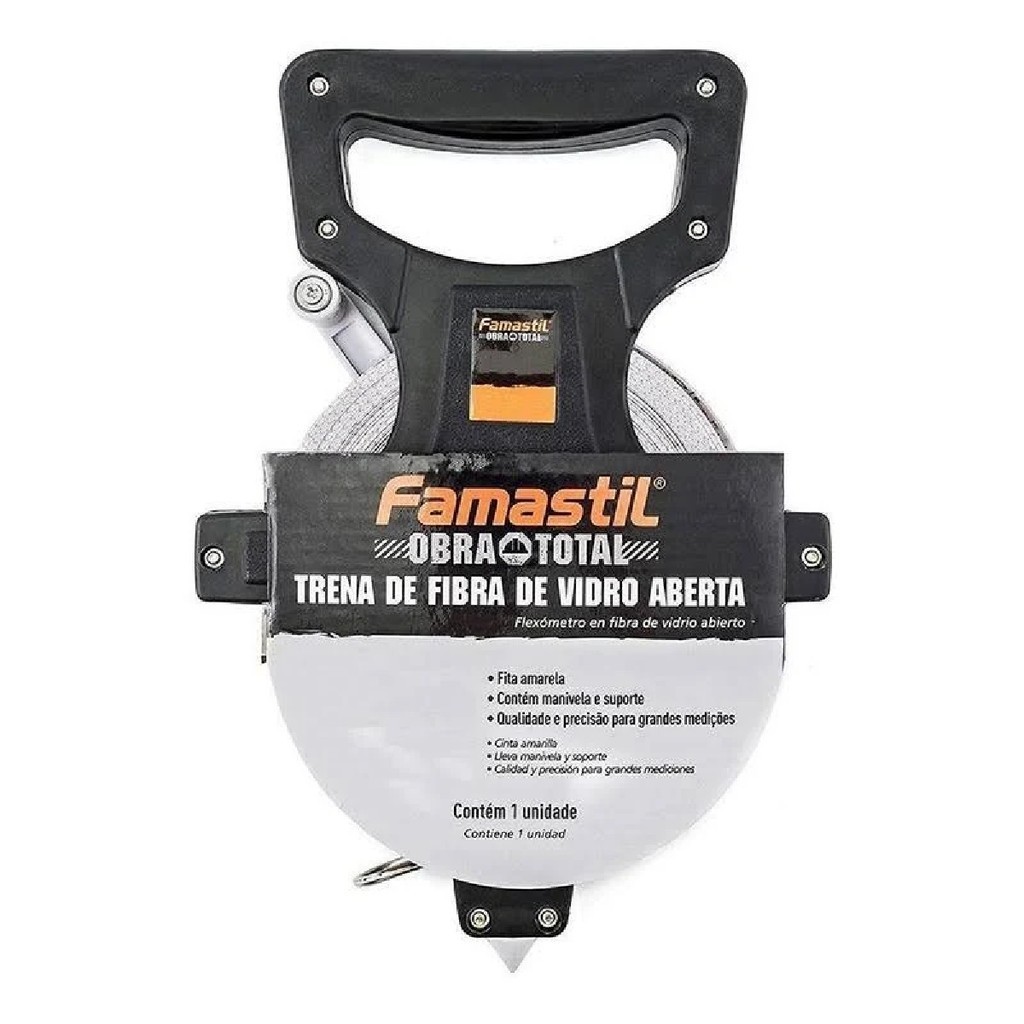 Trena de Fibra de Vidro Famastil 50mx13mm Aberta | leveza, durabilidade em Oferta na Shopee