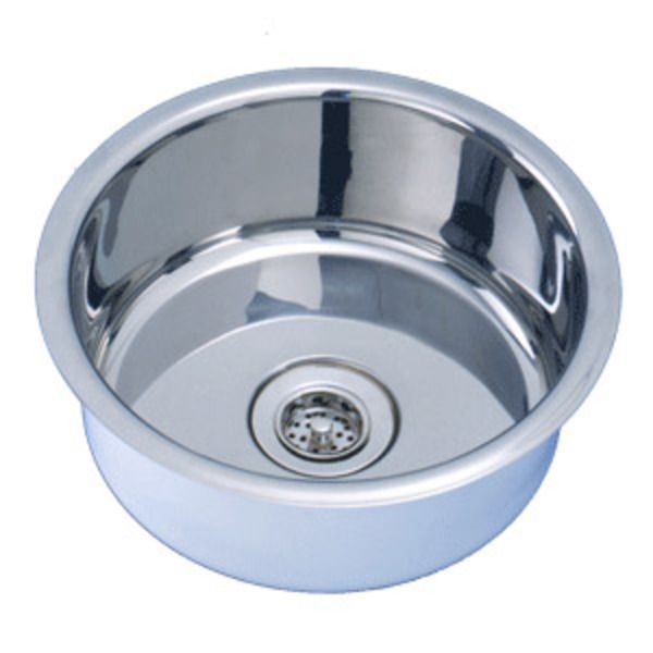 Cuba Inox 304 Redonda Embutir 30x15cm Cromada Cozinha Churrasqueira Acabamento Polido