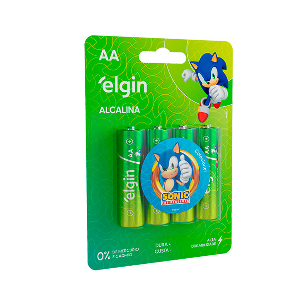 Pilha Alcalina Aa Elgin LR6A 1,5v Alta durabilidade Cartela 4 Unidades Kit em Oferta na Shopee