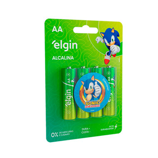 Pilha Alcalina Aa Elgin LR6A 1,5v Alta durabilidade Cartela 4 Unidades Kit em Oferta na Shopee