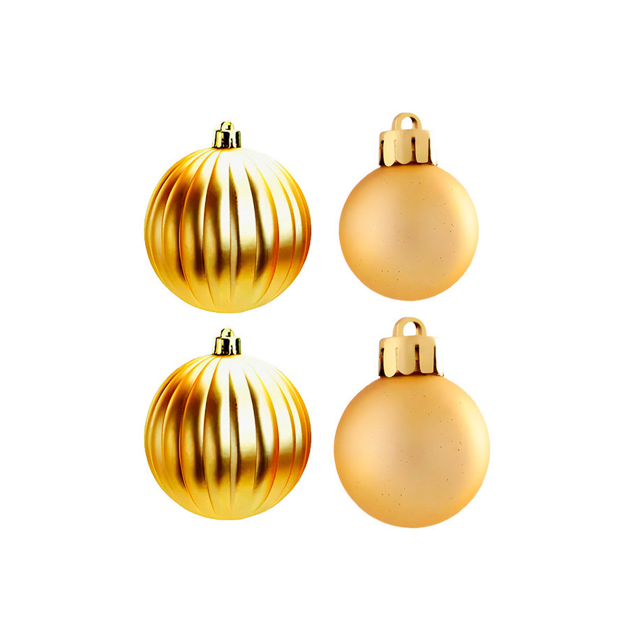 Bola de Natal - Ouro - Matte e Gomo - 7cm - 4 unidades - Cromus - Rizzo - Home & Living