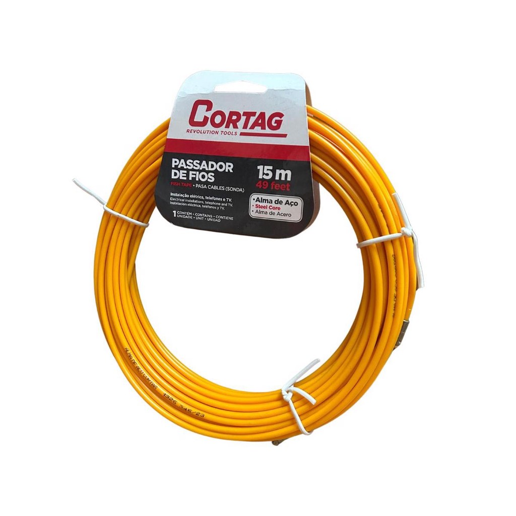 Passador De Fios Alma Aço 15m Cortag em Oferta na Shopee