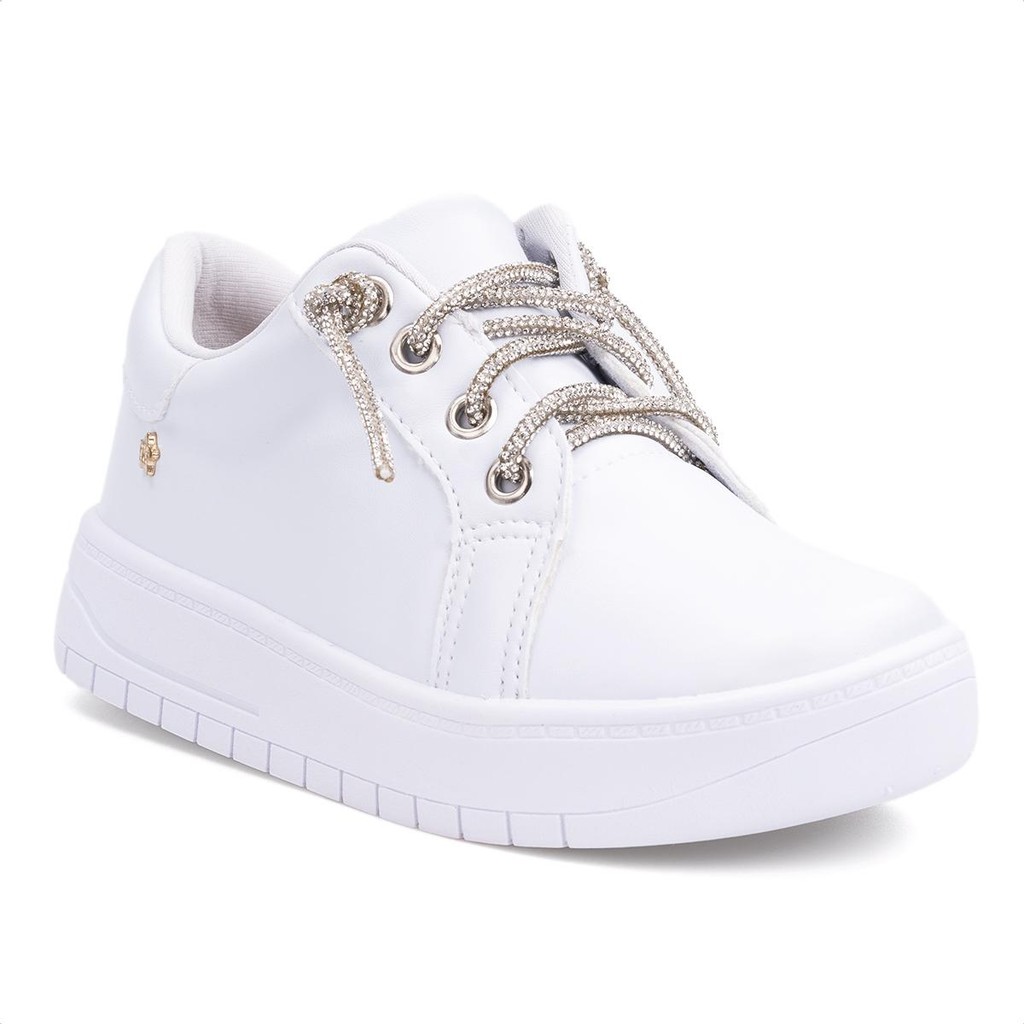 Tênis Feminino Infantil Casual Cano Curto Cadarço De Strass em Oferta na Shopee