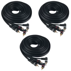 Kit 3 Cabos Rca 5 Metros Kx3 Mono Blindado Som Automotivo