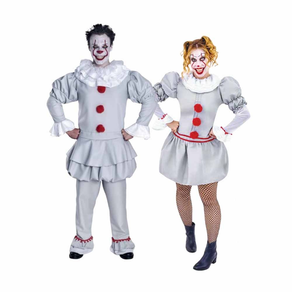 Fantasia de Casal Palhaço Cosplay Halloween Cosplay Circo Macabro Festa Halloween Noite do Terror