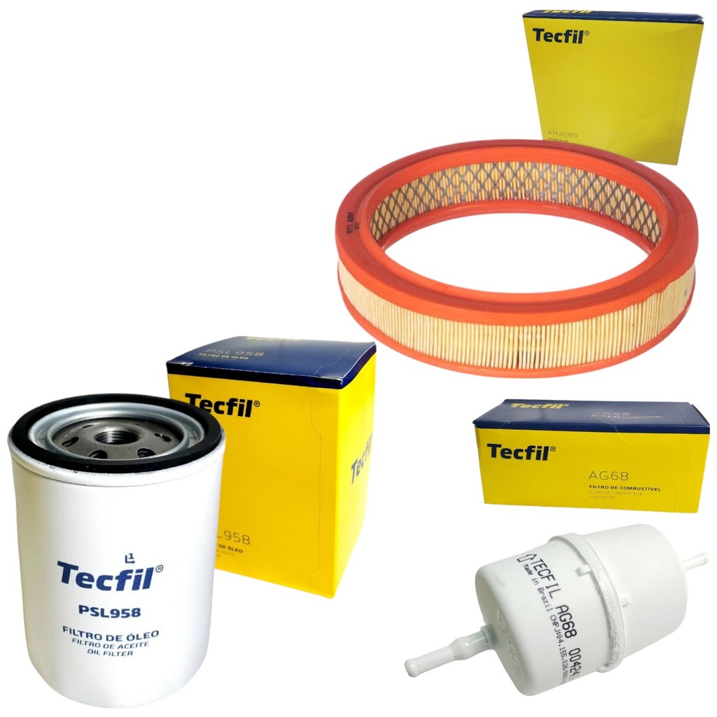 Kit Filtro De Oleo Ar E Combustivel Tecfil Para Chevrolet Caravan Opala 2.5 151 1978 A 1992 em Oferta na Shopee