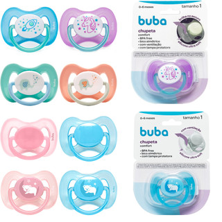 Chupeta Buba Comfort Ultra Soft Ventilação Tam 1 Com Tampa Protetora* de Bico Para Bebê 0-6 meses
