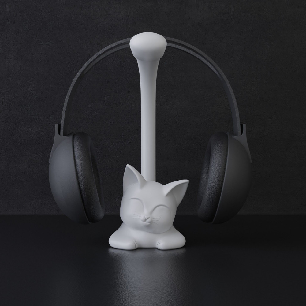 Suporte Fone Ouvido Mesa Headset Gamer GATINHO MINIMALISTA com e sem fio pc Universal Display Rack