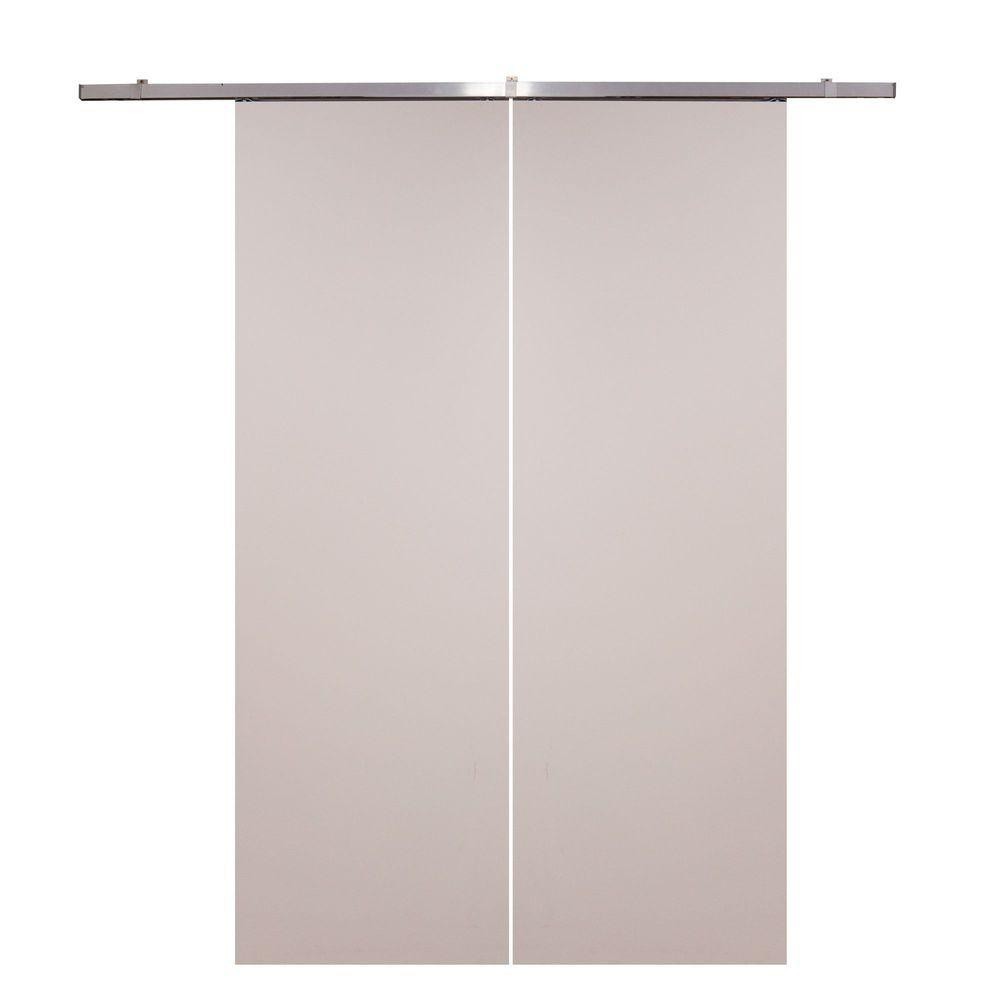 Porta De Correr Dupla Branco Prime Kit Alumínio 210x140 - Home & Living