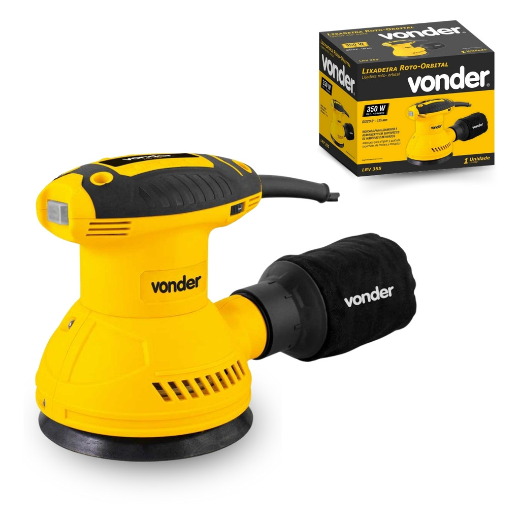 Lixadeira Roto Orbital Vonder LRV355 5” com Coletor para Acabamento em Oferta na Shopee