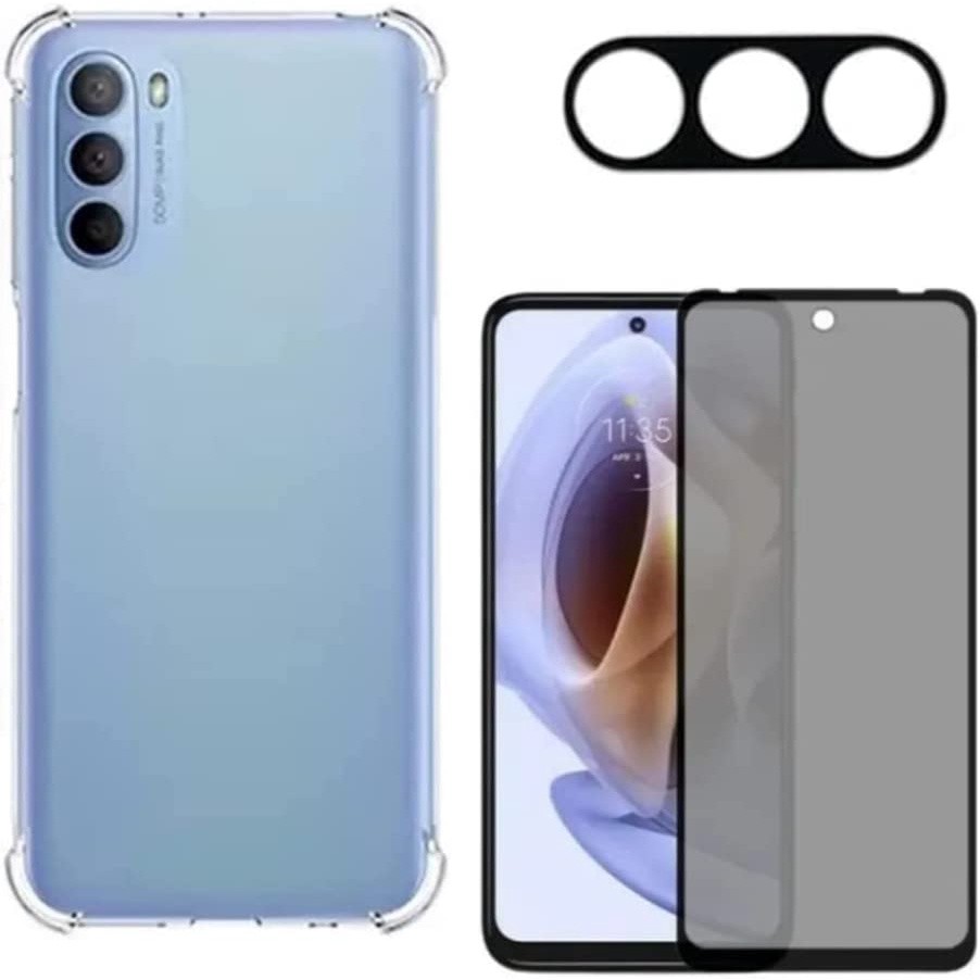 Capinha Capa Case P/ Motorola Moto G41 + Película Privacidade 3D + Película de Câmera - Tech Otoni