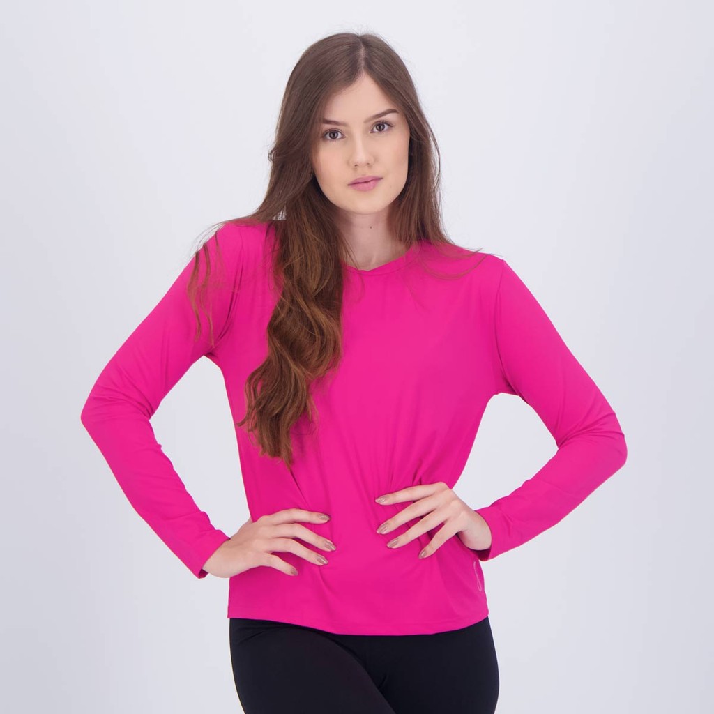 Camiseta Selene Proteção UV50+ Manga Longa Feminina Rosa - Sports & Outdoors