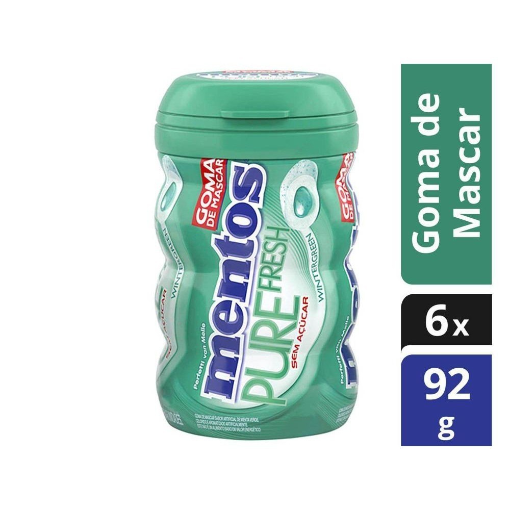 Goma de Mascar Mentos Pure Fresh Wintergreen - sem Açúcar 552g Display 6 Unidades