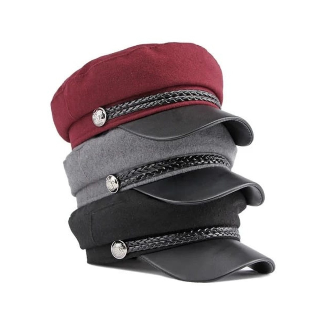 BOINA MILITAR VINTAGE CHAPÉU FEMININO TIPO QUEPE RETRÔ