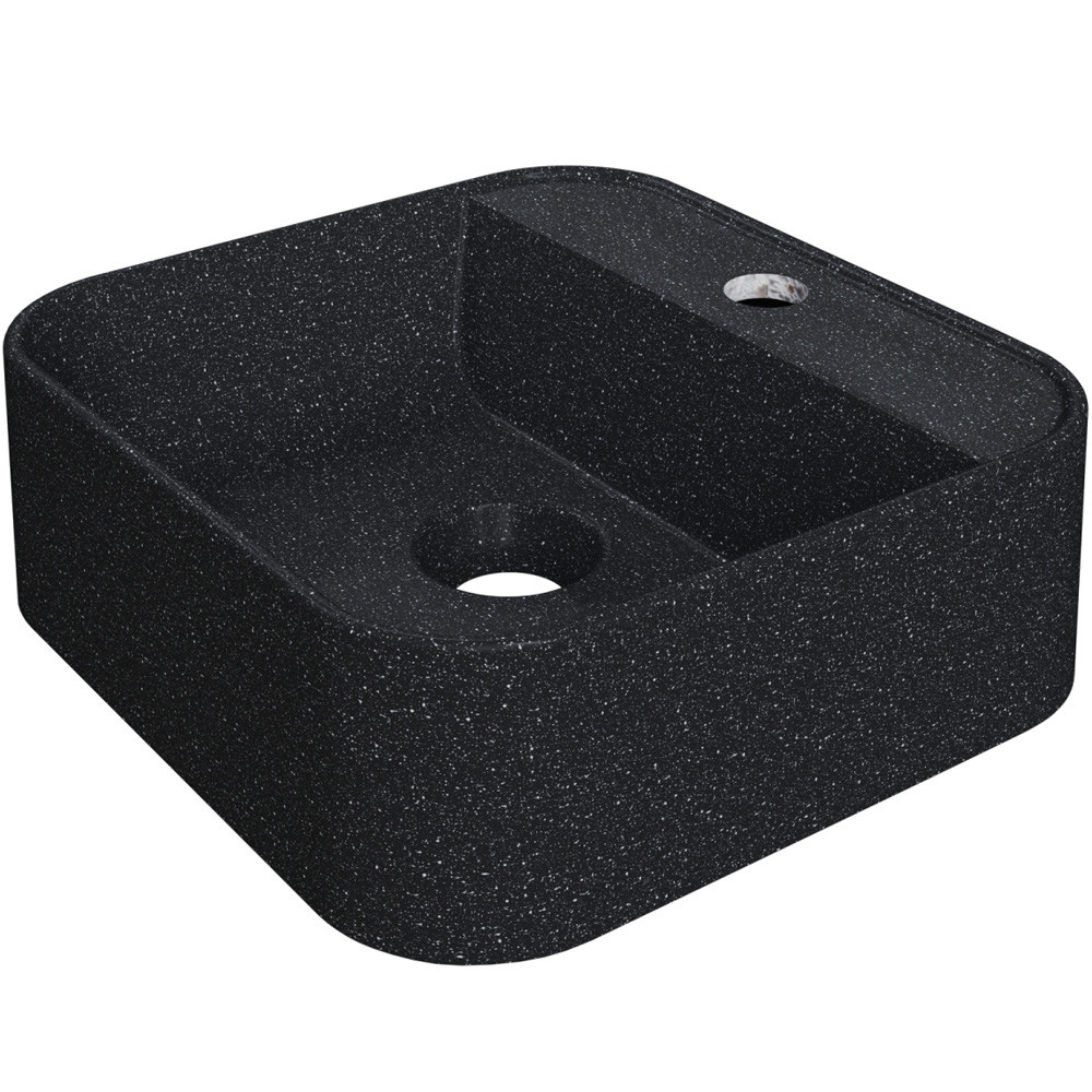 Cuba de Apoio Quadrada Para Banheiro Lavabo C01 QA31W Preto Granit - Lyam - Home & Living