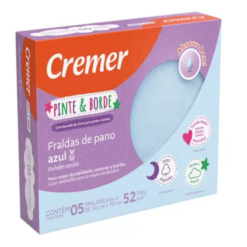 Fralda Cremer Pinte E Borde Com 05 Unidades em Oferta na Shopee