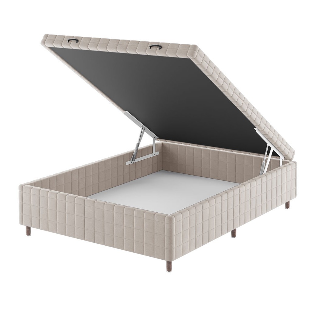 Detalhes do Base de Cama Box Casal Vision com Baú - Vian