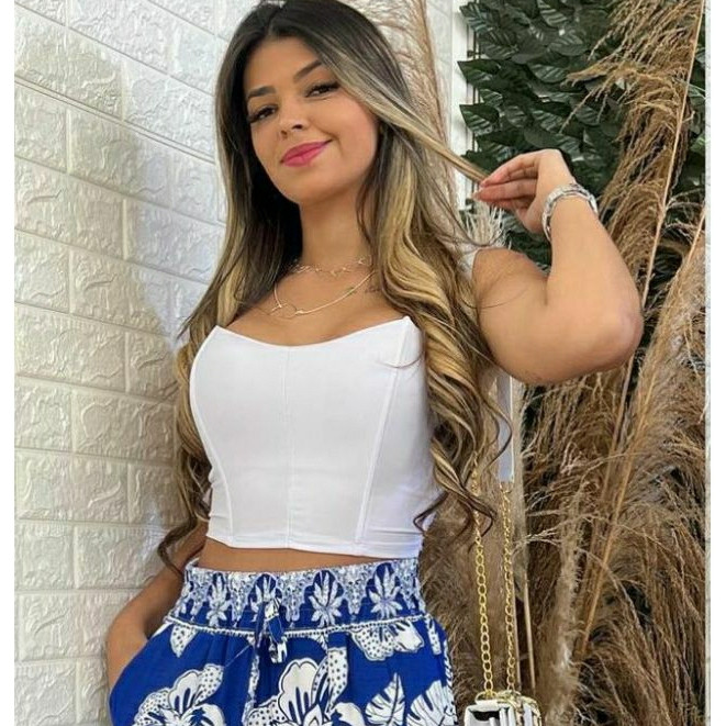 Cropped Feminino Top Corselet Morcego Com Bojo Tomara que Caia