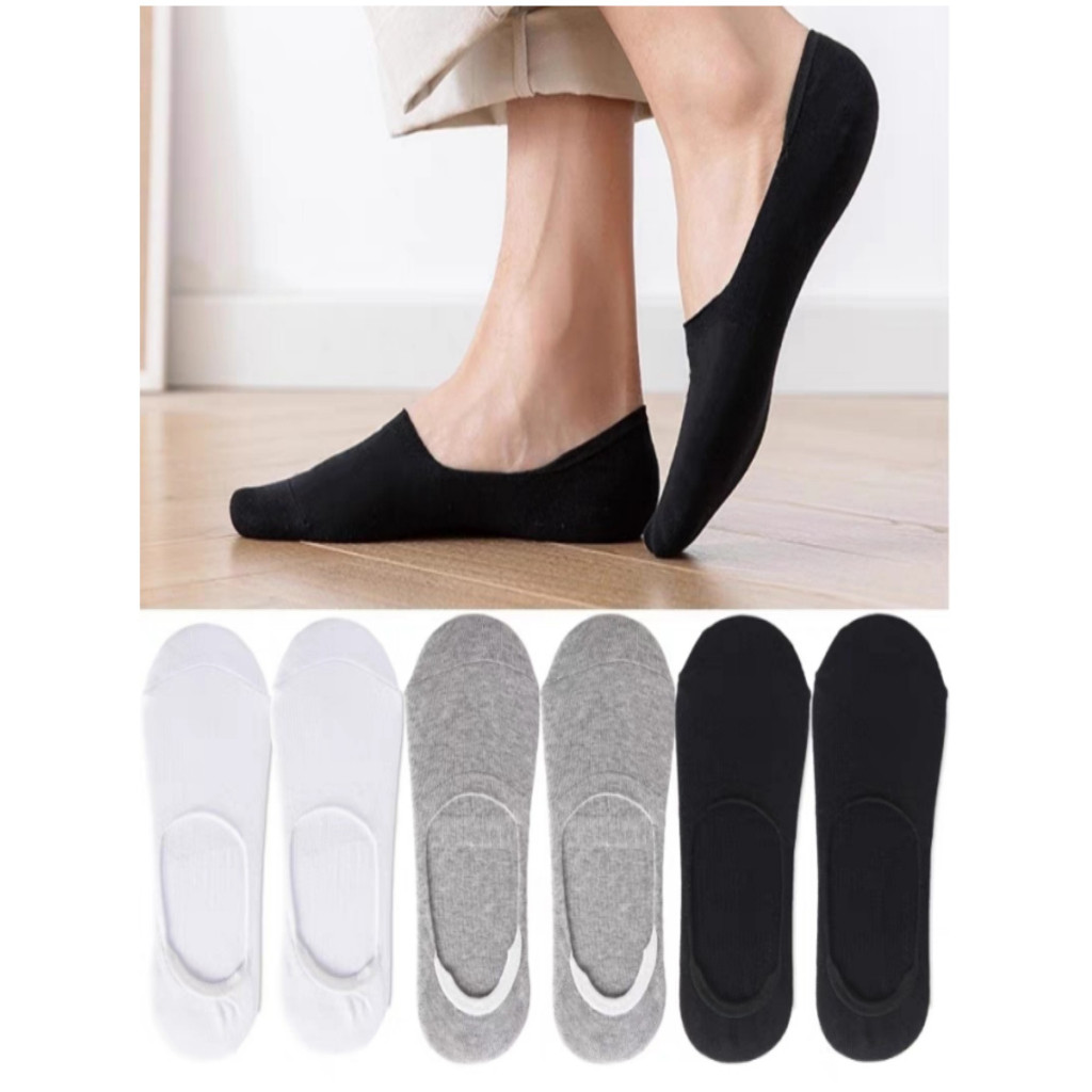Kit 12 pares de meias invisíveis masculinas sólidas