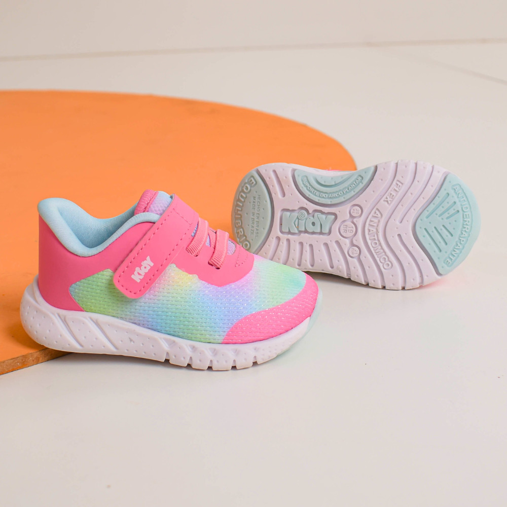 Tênis Infantil Menina Kidy Equilíbrio Casual Confortável Leve Anatômico Flexível Antiderrapante