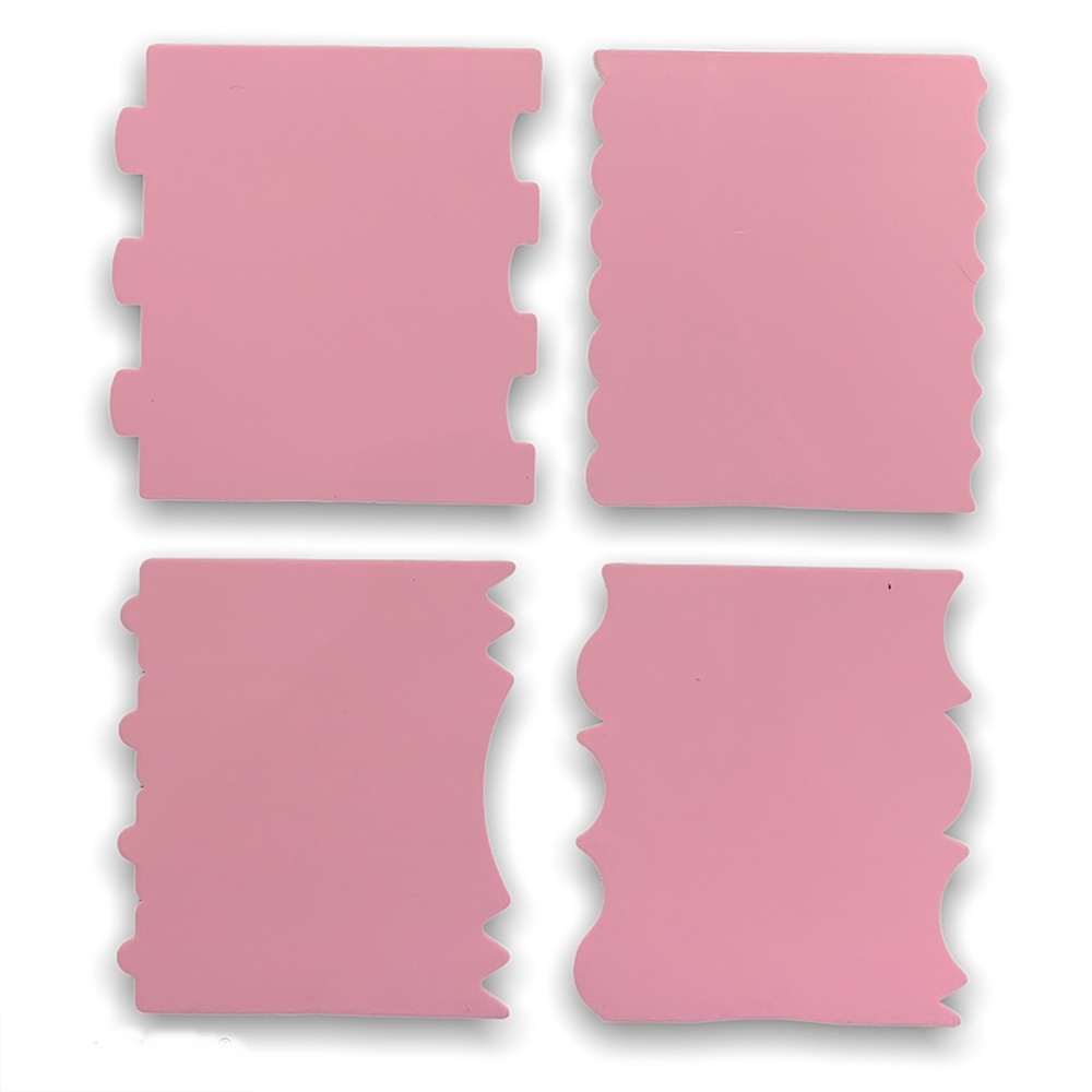 KIT MINI ESPATULAS DECORATIVAS COM 4 PECAS - ROSA