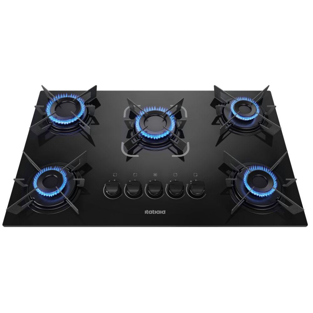 Cooktop Itatiaia Electra 5 Bocas Mesa de Vidro Temperado e Acendimento Superautomático Pre...