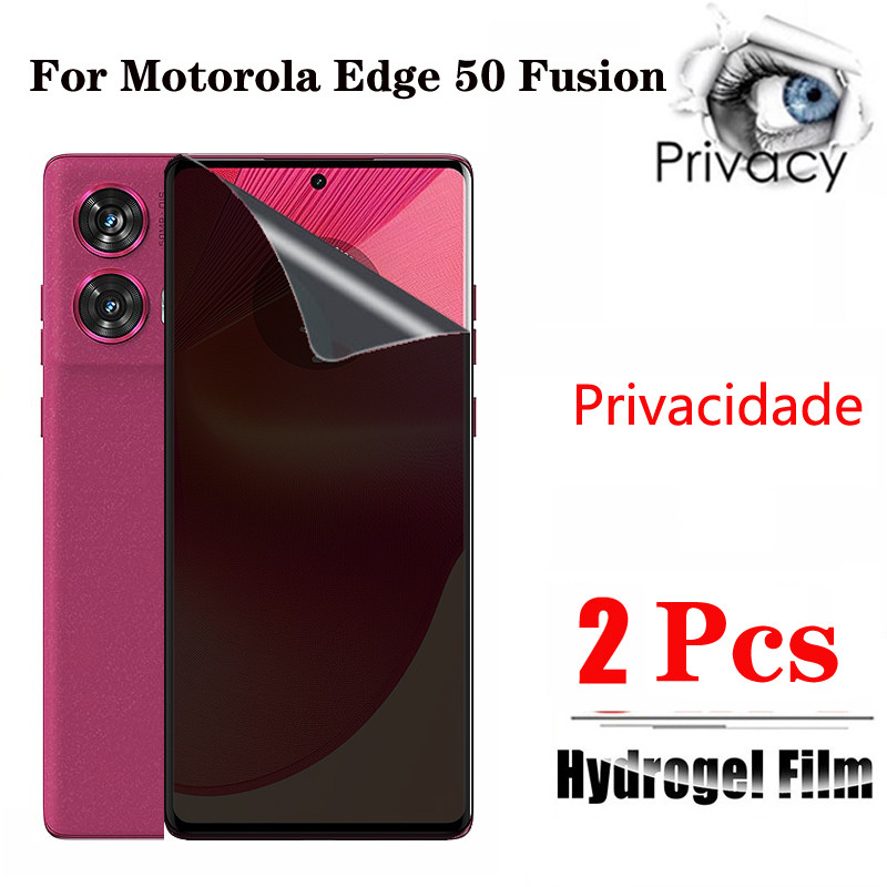 2 Pçs Película Privacidade Motorola Edge 50 Fusion Pelicula Macio Anti-Espião Hidrogel De Tela Para 40 Neo Pro Ultra 5G