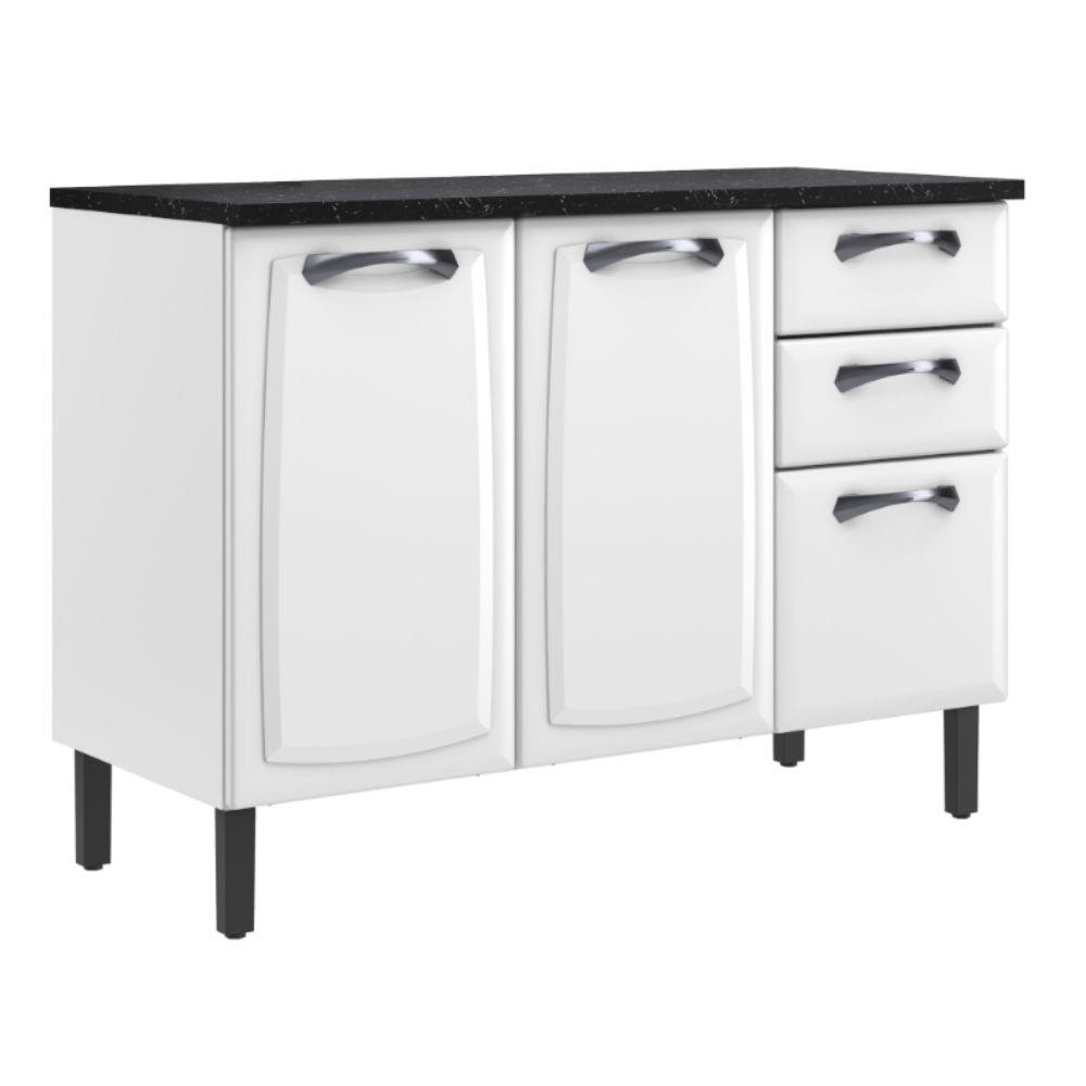 Balcão de Cozinha Itatiaia Aço 3 Portas 2 Gavetas Com Tampo New Premium Branco Neve em Oferta na Shopee
