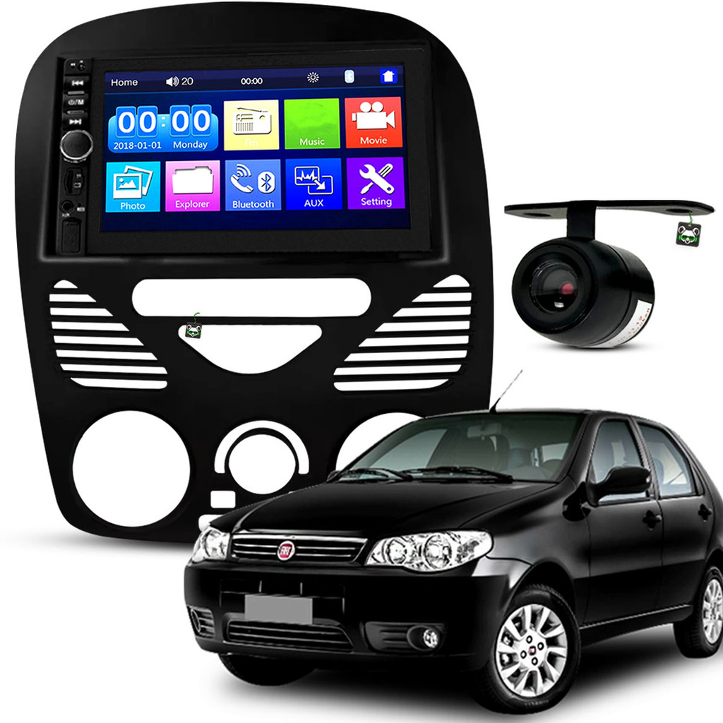 Kit Central Multimidia Espelhamento Android Ios Palio 2002 03 04 05 06 07 08 09 10 11 12 13 2014 em Oferta na Shopee